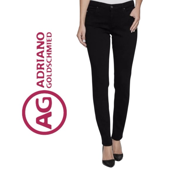 AG Adriano Goldschmeid “The Stilt” Cigarette Leg Jeans in Saturated Black 27R - Picture 1 of 16